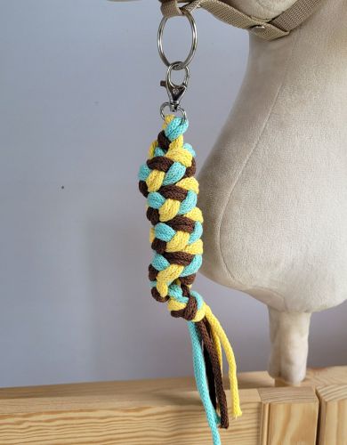 Tether for Hobby Horse made of double - yellow/mint/brown