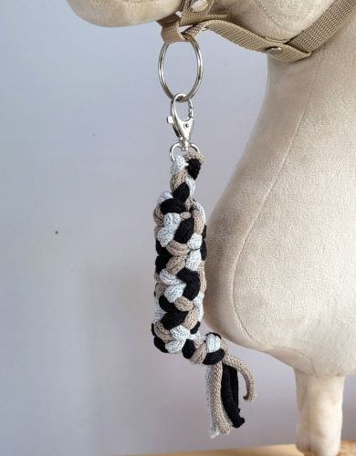 Tether for Hobby Horse made of double - grey/mocca/black