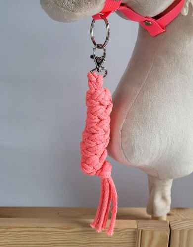 Halfter für Hobbypferd aus doppelt geflochtener Kordel - neon pink