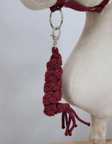 Tether for Hobby Horse made of double-twine cord - burgundy