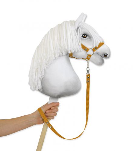 Tether for hobby horse made of webbing tape - honey yellow