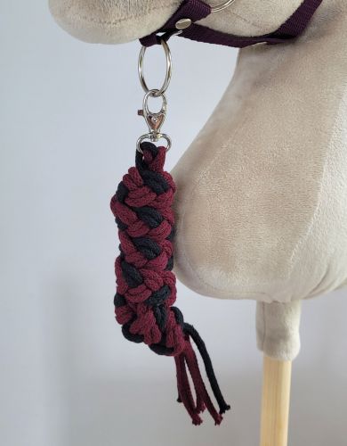 Tether for Hobby Horse made of double-twine cord - black- plum