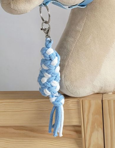 Uwiąz dla Hobby Horse ze sznurka – biało-błękitny