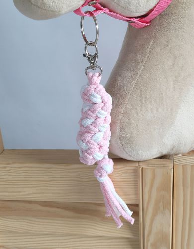 Uwiąz dla Hobby Horse ze sznurka – biało-różowy