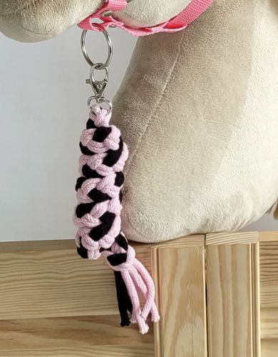 Uwiąz dla Hobby Horse ze sznurka – czarno-różowy