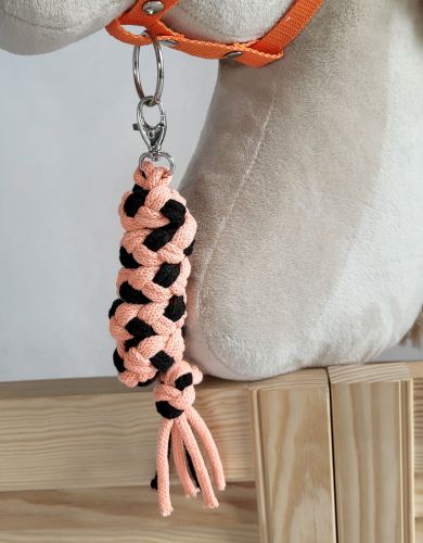 Uwiąz dla Hobby Horse ze sznurka – czarno-pomarańczowy