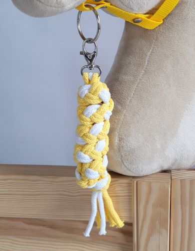 Uwiąz dla Hobby Horse ze sznurka – biało-żółty