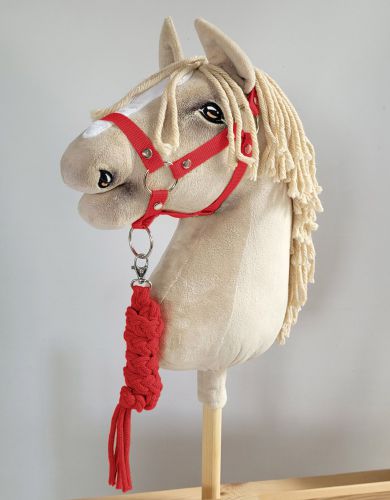 Zestaw do Hobby Horse: kantar A3 + uwiąz ze sznurka - czerwony