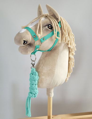 Zestaw do Hobby Horse: kantar A3 + uwiąz ze sznurka - miętowy