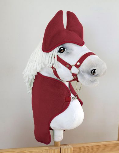 Set for Hobby Horse A4: Fleece blanket + earmuffs - burgundy