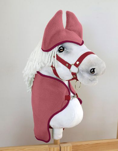 Set for Hobby Horse A3: Fleece blanket + earmuffs - berry