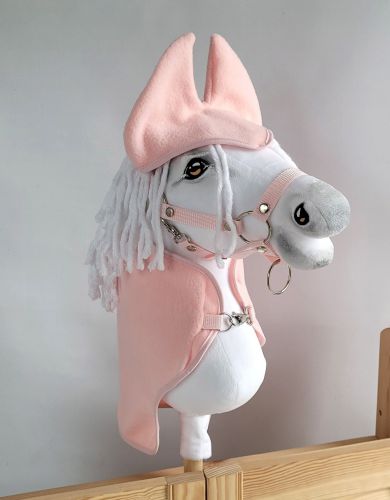 Set for Hobby Horse A3: Fleece blanket + earmuffs - powder pink